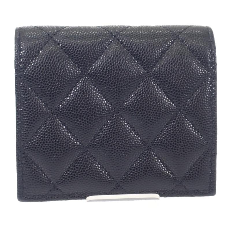 シャネル CHANEL マトラッセ コンパクトウォレット AP4248B1821294305 財布 キャビアスキン 黒 ブラック レディース【中古】【Aランク】の画像
