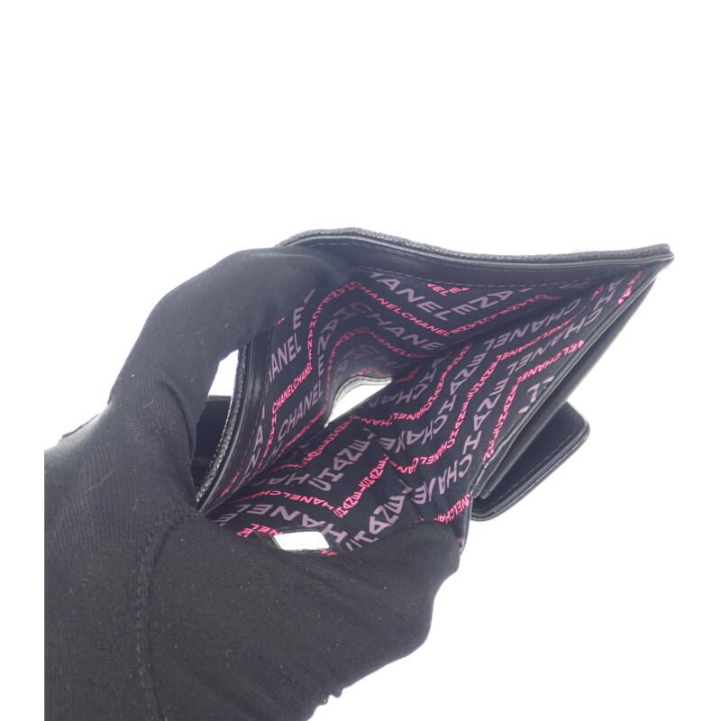 シャネル CHANEL マトラッセ コンパクトウォレット AP4248B1821294305 財布 キャビアスキン 黒 ブラック レディース【中古】【Aランク】の画像