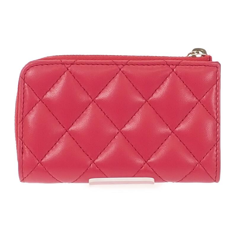 シャネル CHANEL マトラッセ キーリング付き AP0221 コインケース ラムスキン ピンク ゴールド金具 レディース【中古】【Aランク】の画像