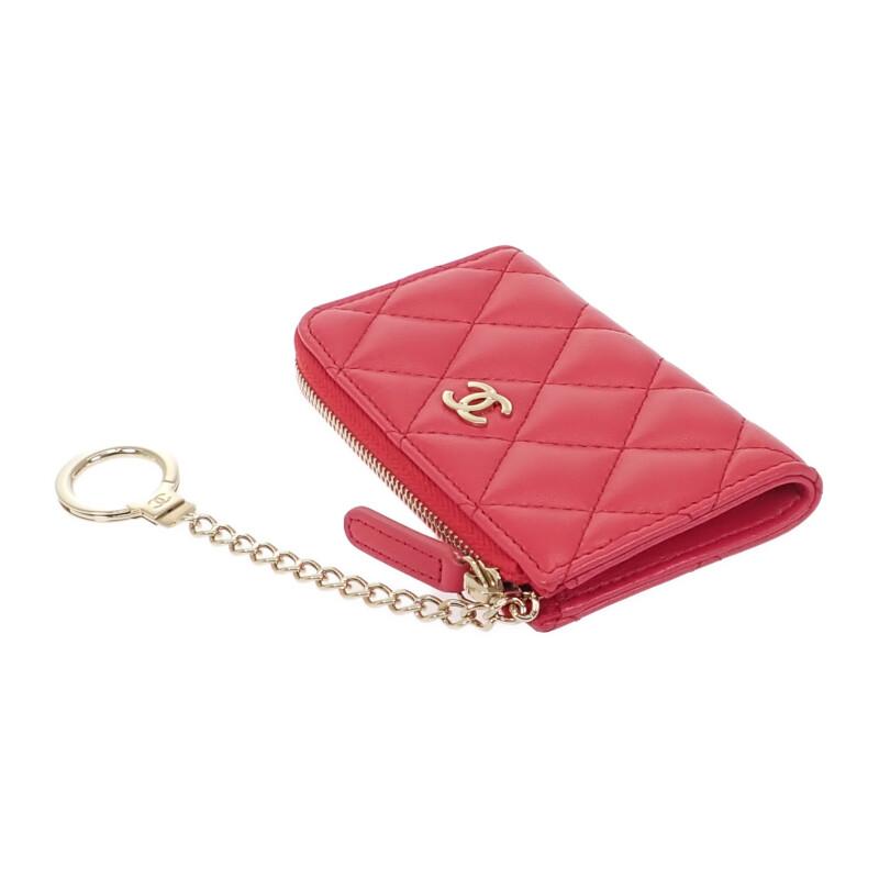 シャネル CHANEL マトラッセ キーリング付き AP0221 コインケース ラムスキン ピンク ゴールド金具 レディース【中古】【Aランク】の画像
