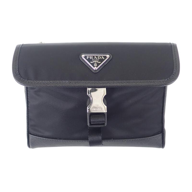 プラダ PRADA レザー スマートフォンケース 2ZH108_2DMH_F0002 ショルダーバッグ ナイロン ブラック レディース メンズ【中古】【Aランク】の画像