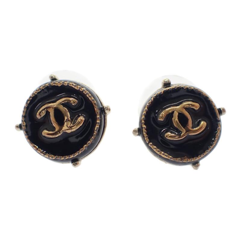 CHANEL 【中古】シャネル ココマークピアス ピアス メタル ブラック  