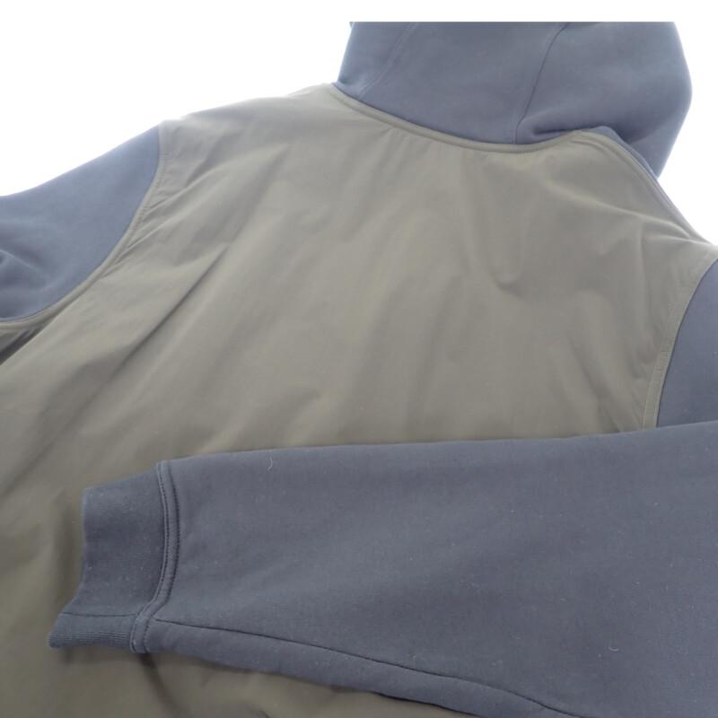 エルメス HERMES ジップ XL パーカー コットン ナイロン ポリウレタン ネイビー カーキ メンズ【中古】【Aランク】
