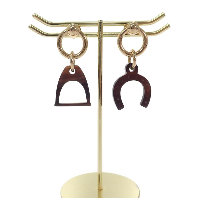 HERMES】アミュレットエスケトルピアス メタル バッファローホーン