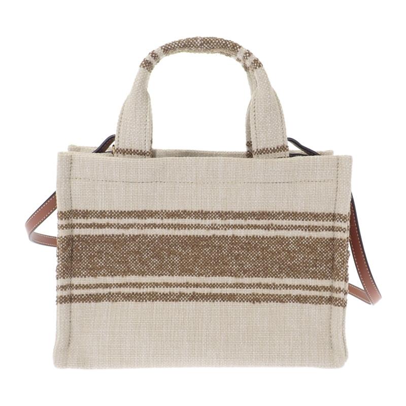 セリーヌ CELINE スモールカバタイス 199162EZ7.18TN 2WAYバッグ キャンバス タバコ タン アイボリー レディース【中古】【Aランク】の画像
