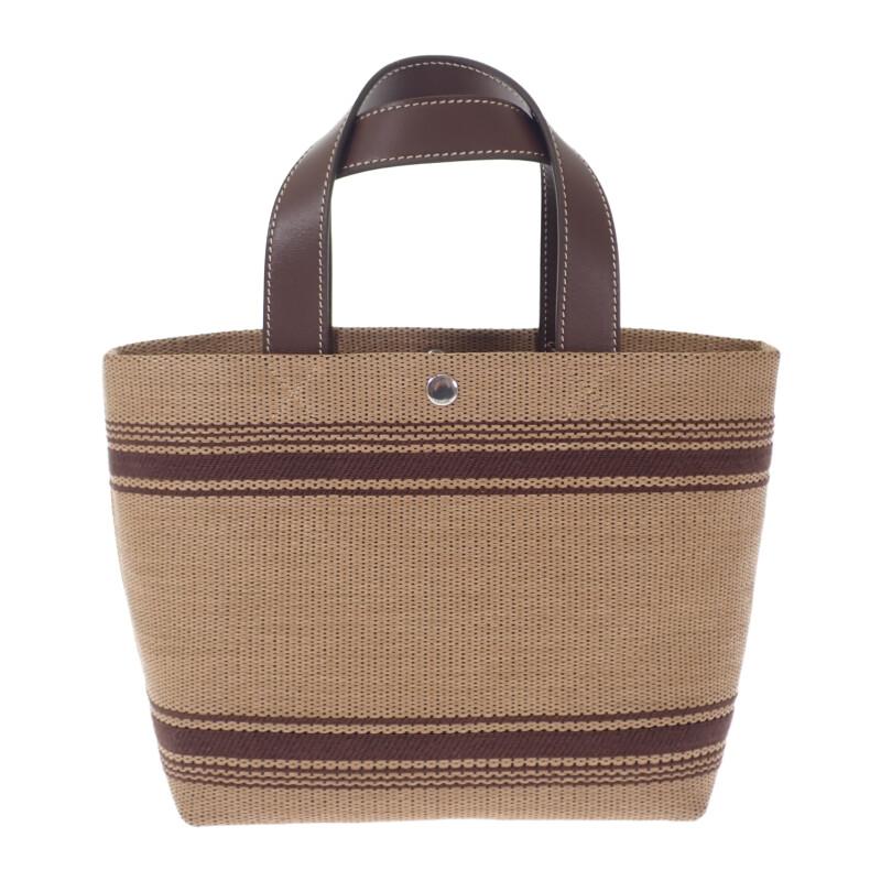 セリーヌ CELINE ミニカバトート 116992FRY.02NU 2WAYバッグ レザー ラフィア ブラウン レディース 人気 【中古】【Aランク】の画像
