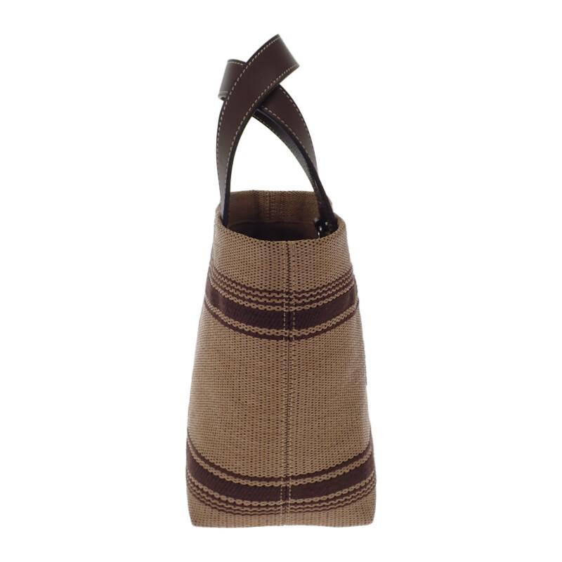 セリーヌ CELINE ミニカバトート 116992FRY.02NU 2WAYバッグ レザー ラフィア ブラウン レディース 人気 【中古】【Aランク】の画像