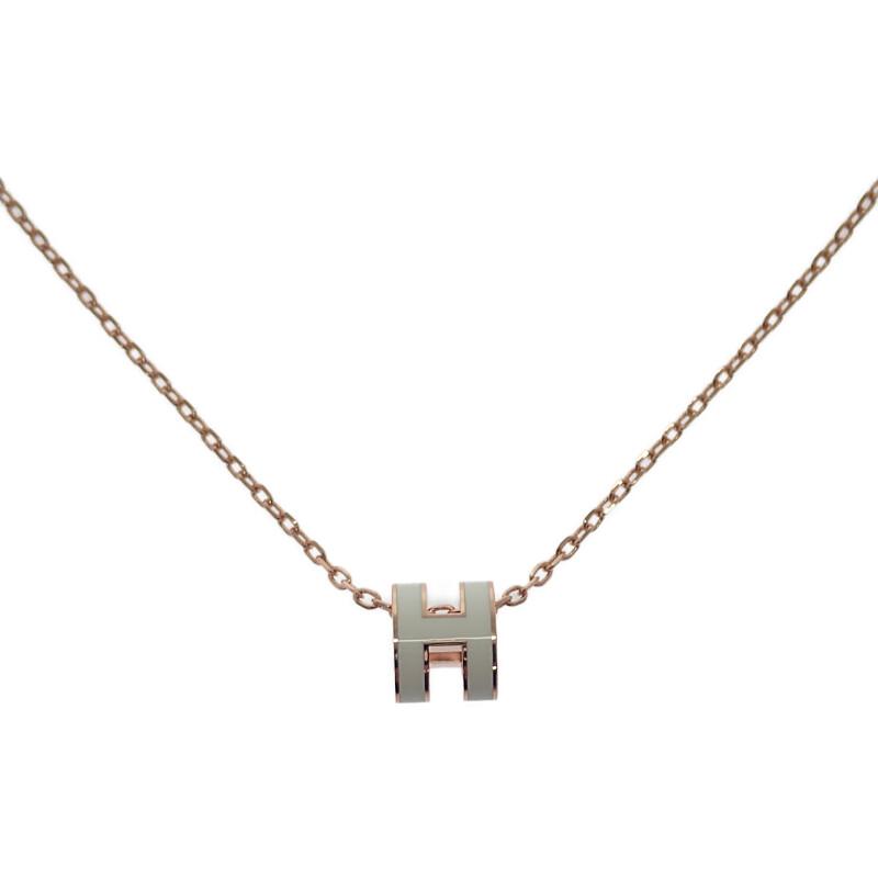 HERMES エルメス ミニ ポップ H ペンダント アッシュ ネックレス 