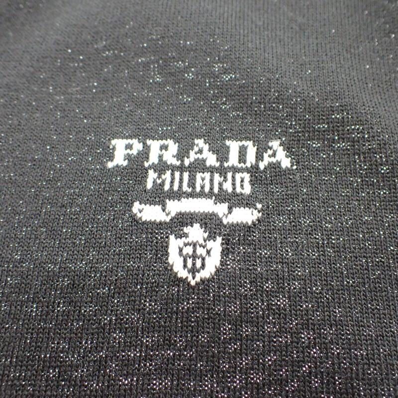 プラダ PRADA シルク カーディガン シルク コットン ポリエステル ブラック 44 レディース  透け感【中古】【Aランク】の画像