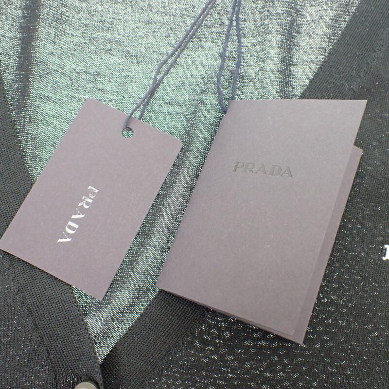 プラダ PRADA シルク カーディガン シルク コットン ポリエステル ブラック 44 レディース  透け感【中古】【Aランク】の画像