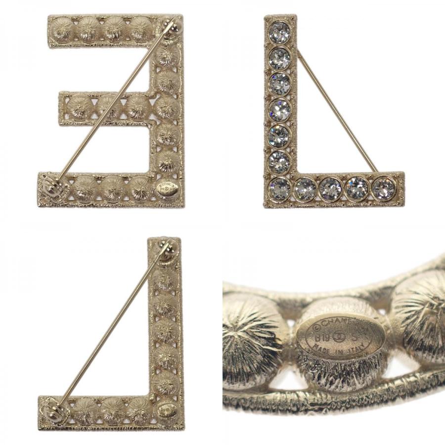 CHANEL（シャネル） ロゴ クリスタル AB1368 ブローチ メタル ゴールド