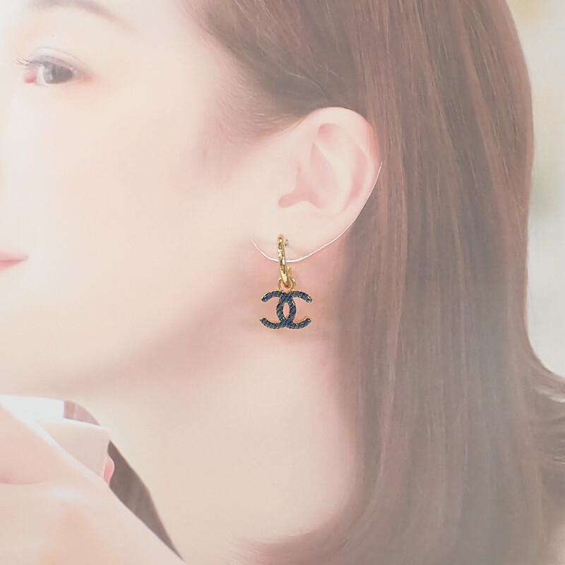 CHANEL（シャネル） デニムフープピアス ココマーク ABC741 ピアス 