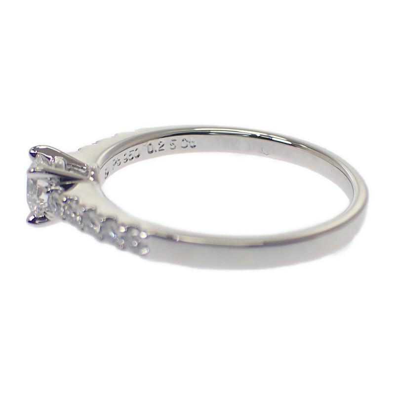 ミキモト MIKIMOTO ラウンドブリリアンカット ダイヤモンドリング 10号 指輪 Pt950 プラチナ  ギフト レディース【中古】【Aランク】の画像