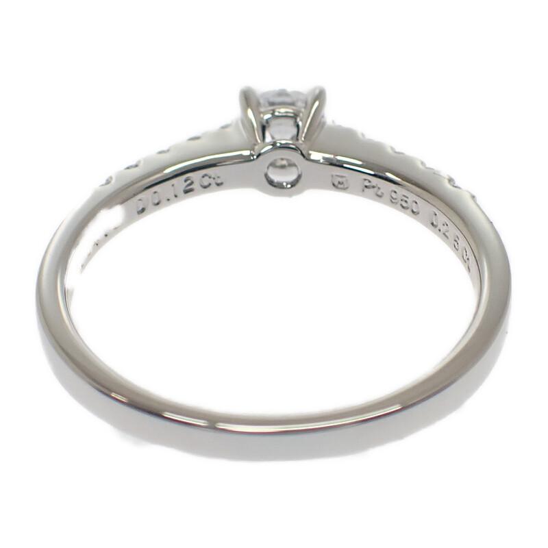 ミキモト MIKIMOTO ラウンドブリリアンカット ダイヤモンドリング 10号 指輪 Pt950 プラチナ  ギフト レディース【中古】【Aランク】の画像