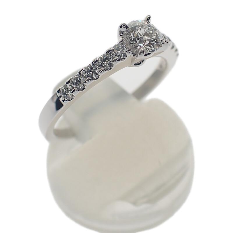 ミキモト MIKIMOTO ラウンドブリリアンカット ダイヤモンドリング 10号 指輪 Pt950 プラチナ  ギフト レディース【中古】【Aランク】の画像