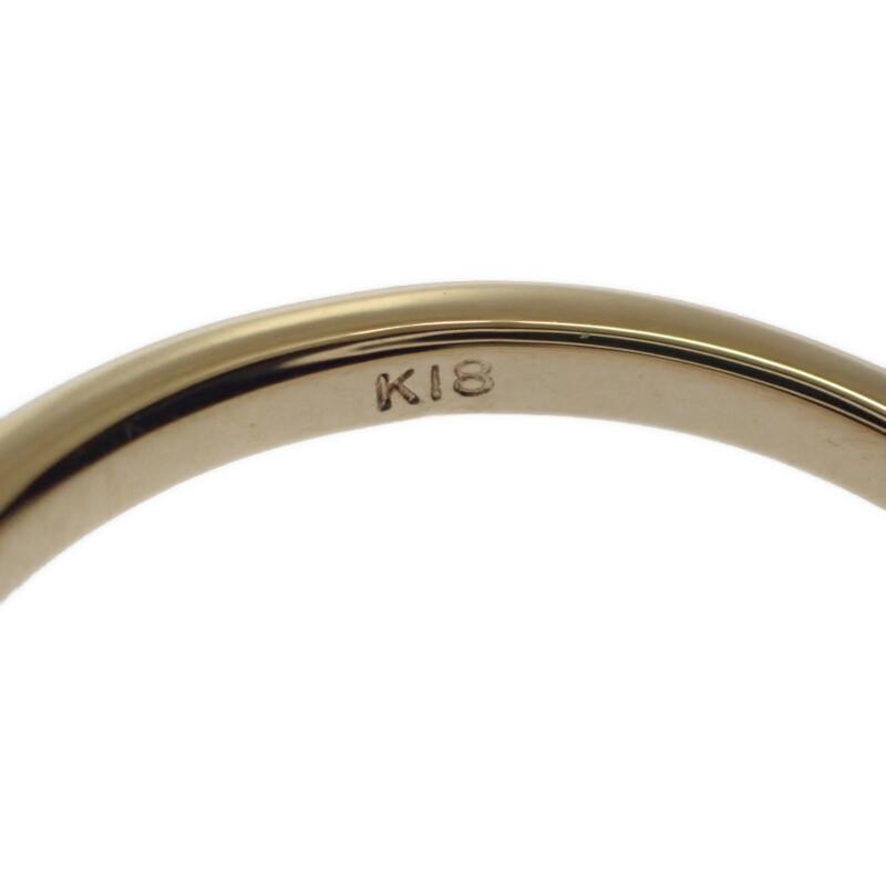 デザインジュエリー エメラルド リング 13号 指輪 刻印あり K18ゴールド 18金 イエローゴールド グリーン スクエア【中古】【Aランク】の画像