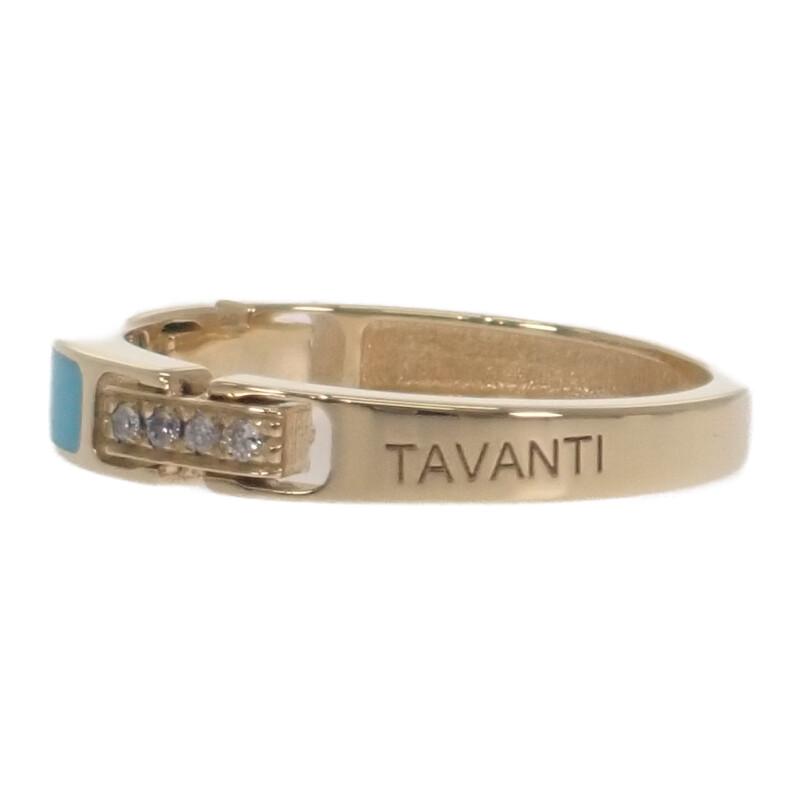 TAVANTI タヴァンティ 15.5号 リング 指輪 K18イエローゴールド ダイヤモンド ターコイズ レディース アクセサリー【中古】【Aランク】の画像