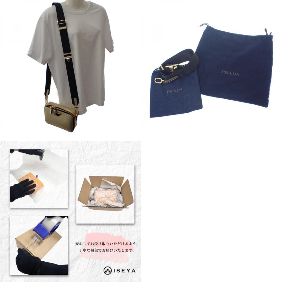 プラダ PRADA ブリック 2VH070 ショルダーバッグ レザー ゴールド 金 ゴールド金具 メンズ レディース ユニセックス【中古】【Aランク】の画像