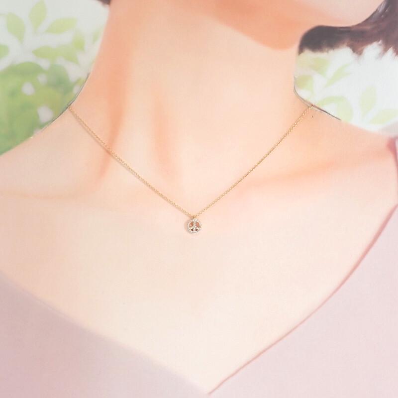 ティファニー TIFFANY&Co. メトロピースサイン ネックレス K18ピンクゴールド 18金 ダイヤモンド レディース【中古】【Aランク】の画像