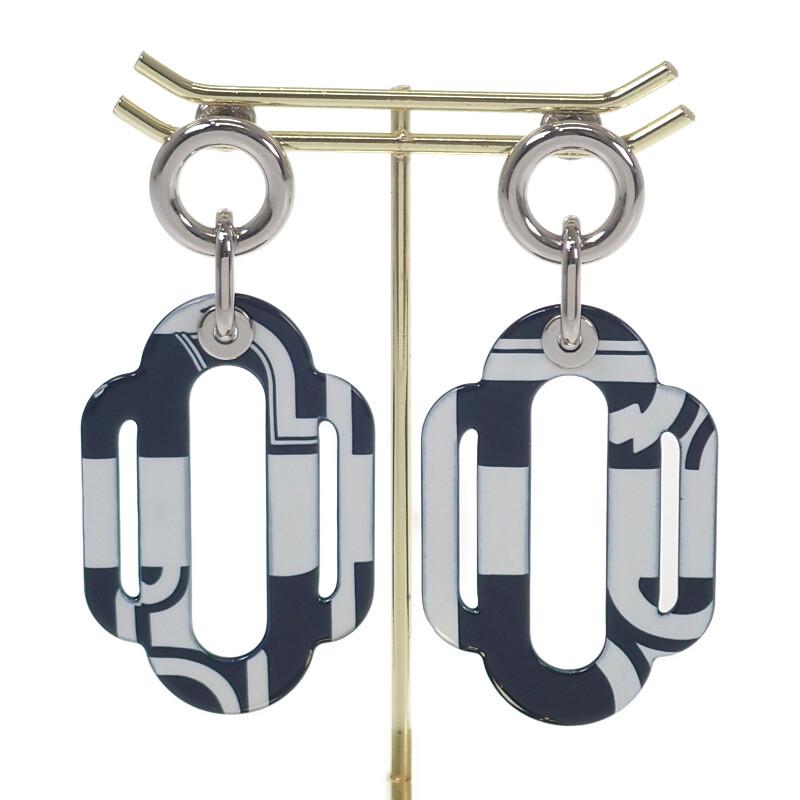HERMES（エルメス） アトラージュソリッド ピアス エナメル ネイビー 