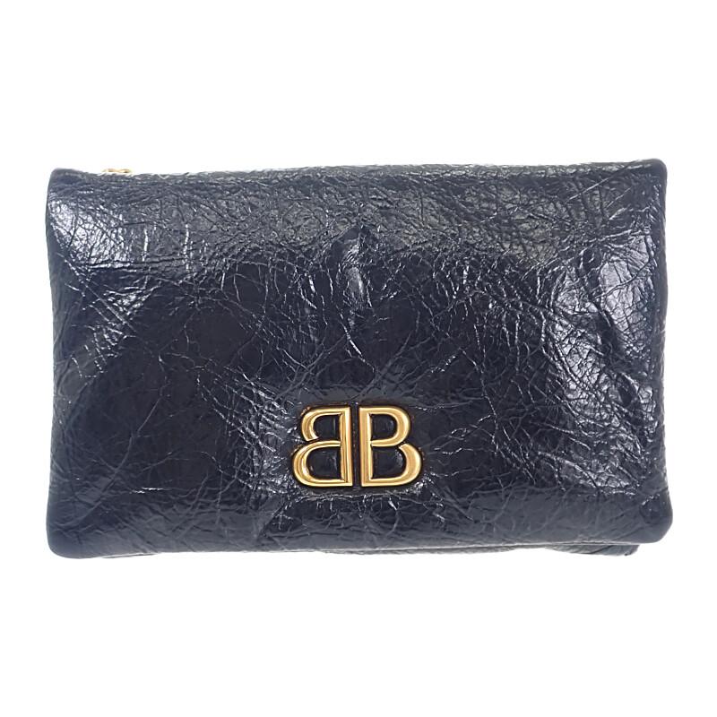 バレンシアガ BALENCIAGA Monaco ナノ バッグ 8105622ABLP1000 ショルダーバッグ ラムスキン ブラック レディース【中古】【Aランク】の画像