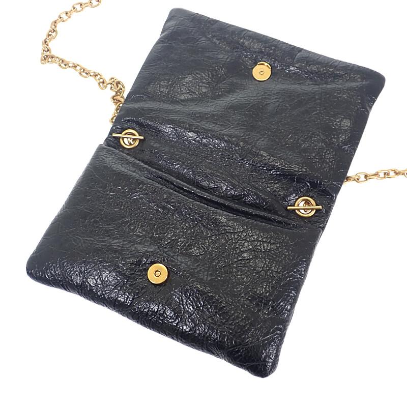 バレンシアガ BALENCIAGA Monaco ナノ バッグ 8105622ABLP1000 ショルダーバッグ ラムスキン ブラック レディース【中古】【Aランク】の画像