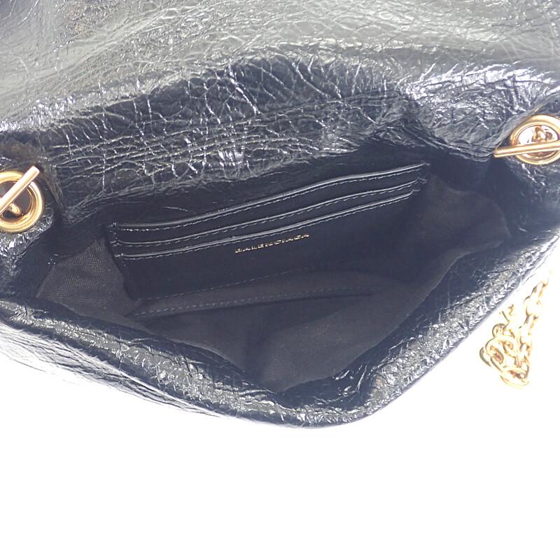 バレンシアガ BALENCIAGA Monaco ナノ バッグ 8105622ABLP1000 ショルダーバッグ ラムスキン ブラック レディース【中古】【Aランク】の画像