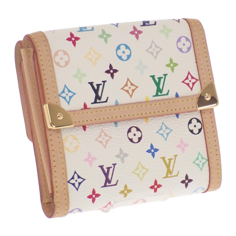 ルイヴィトン LOUIS VUITTON ポルトモネ・ビエカルトクレディ 三つ折り財布 ブロン 村上隆 M92983 ホワイト レディース【中古】【Aランク】の画像