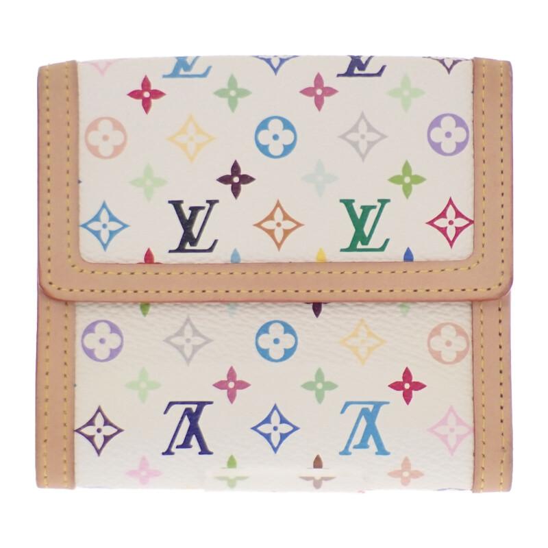ルイヴィトン LOUIS VUITTON ポルトモネ・ビエカルトクレディ 三つ折り財布 ブロン 村上隆 M92983 ホワイト レディース【中古】【Aランク】の画像