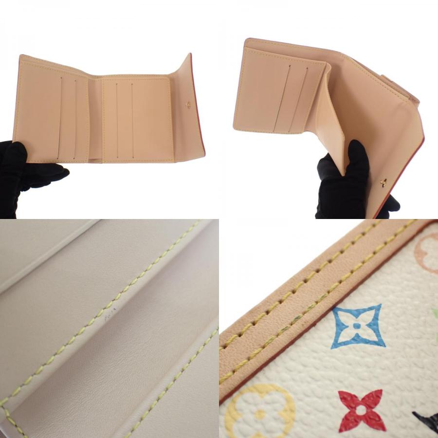 ルイヴィトン LOUIS VUITTON ポルトモネ・ビエカルトクレディ 三つ折り財布 ブロン 村上隆 M92983 ホワイト レディース【中古】【Aランク】の画像