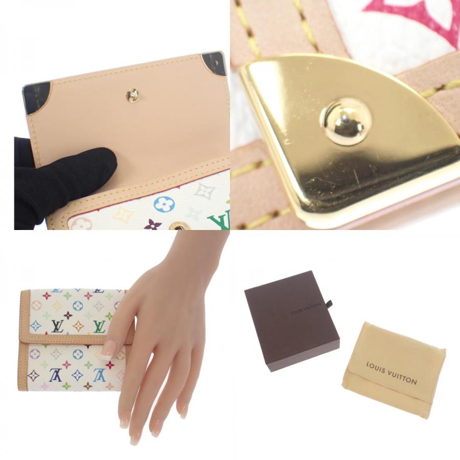 ルイヴィトン LOUIS VUITTON ポルトモネ・ビエカルトクレディ 三つ折り財布 ブロン 村上隆 M92983 ホワイト レディース【中古】【Aランク】の画像