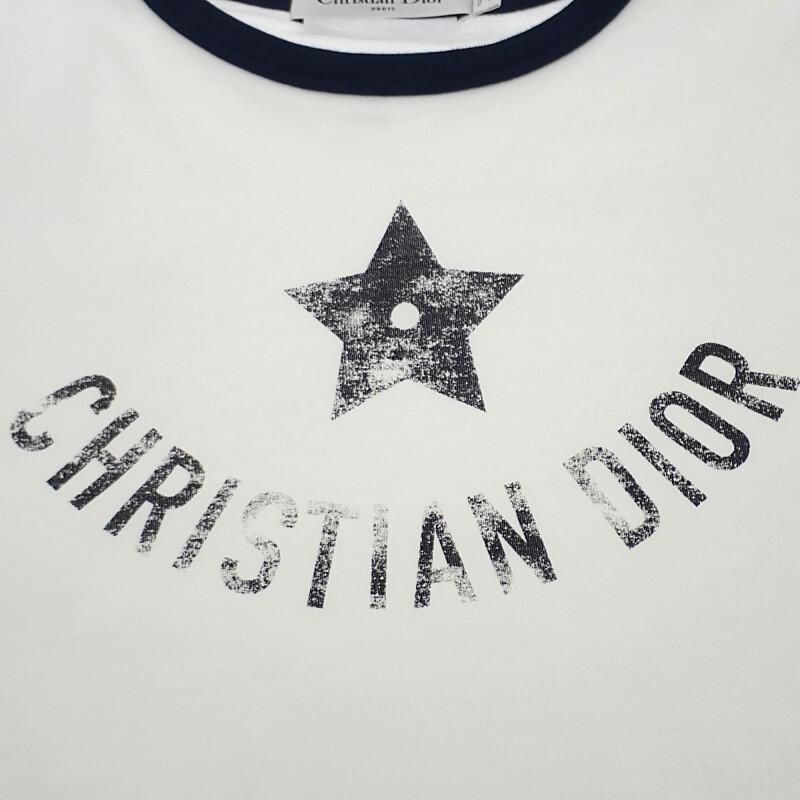 クリスチャンディオール Christian Dior Dioriviera XS 543T07A4537_X0883 半袖Ｔシャツ コットン ホワイト レディース【中古】【Aランク】の画像