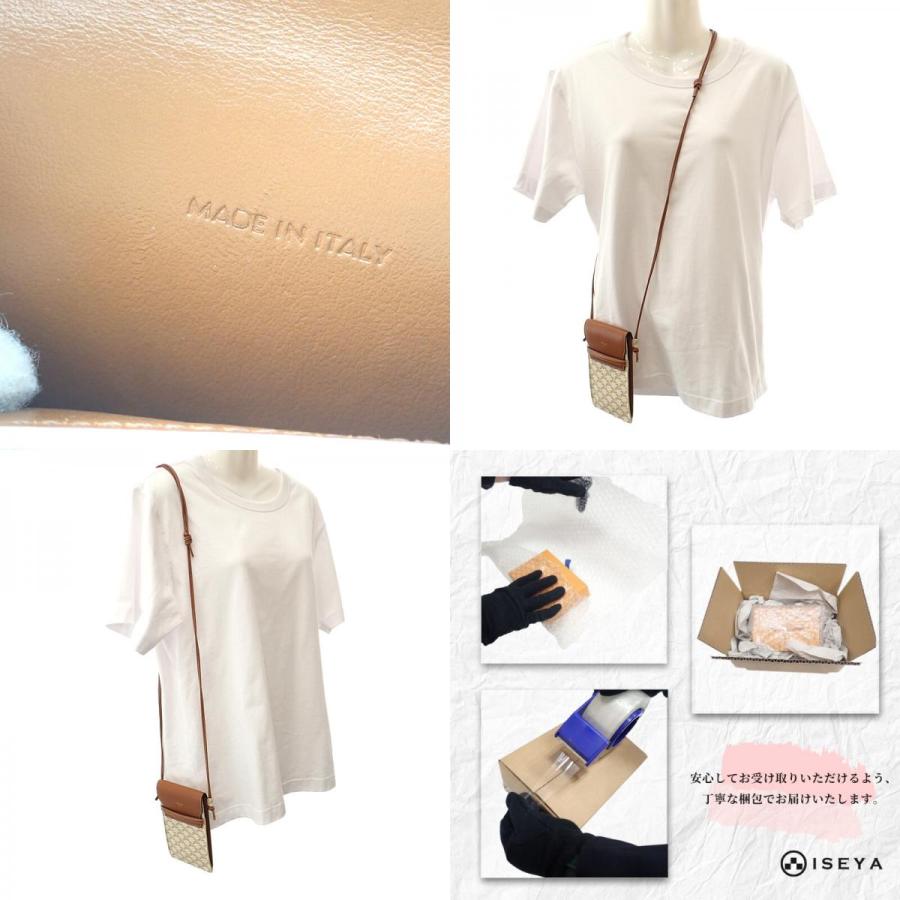 セリーヌ CELINE モバイルポーチ 10G332CQD ショルダーバッグ ラムスキン トリオンフキャンバス タン レディース【中古】【Aランク】_9