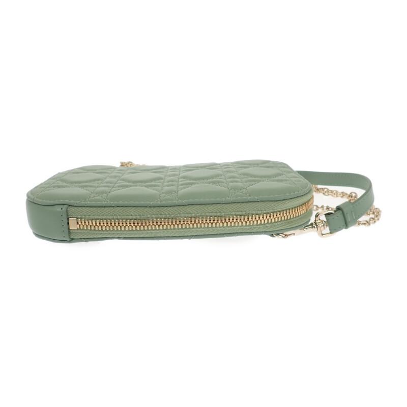 クリスチャンディオール Christian Dior Call'in Dior フォンホルダー S0872ONMJ_M59H グリーン ゴールド レディース【中古】【Aランク】の画像