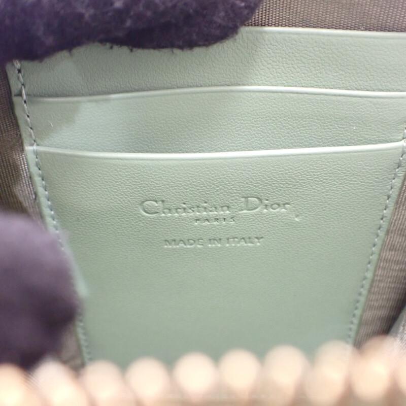 クリスチャンディオール Christian Dior Call'in Dior フォンホルダー S0872ONMJ_M59H グリーン ゴールド レディース【中古】【Aランク】の画像