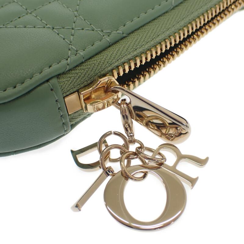 クリスチャンディオール Christian Dior Call'in Dior フォンホルダー S0872ONMJ_M59H グリーン ゴールド レディース【中古】【Aランク】の画像