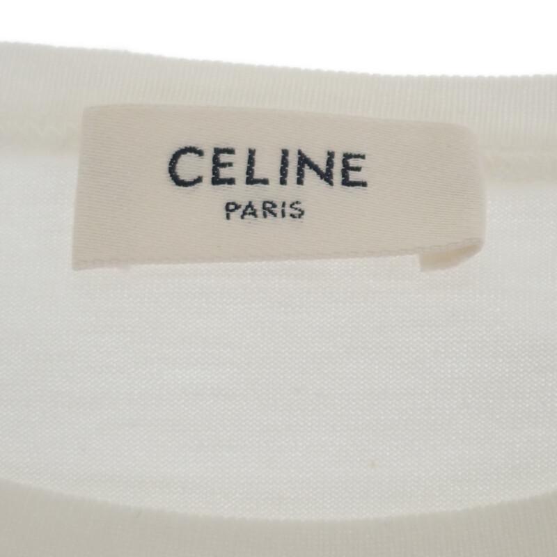 セリーヌ CELINE アンカー 70’s クルーネック M 2X80D671Q.01MA 半袖Ｔシャツ コットン ホワイト ネイビー レディース【中古】【Aランク】の画像