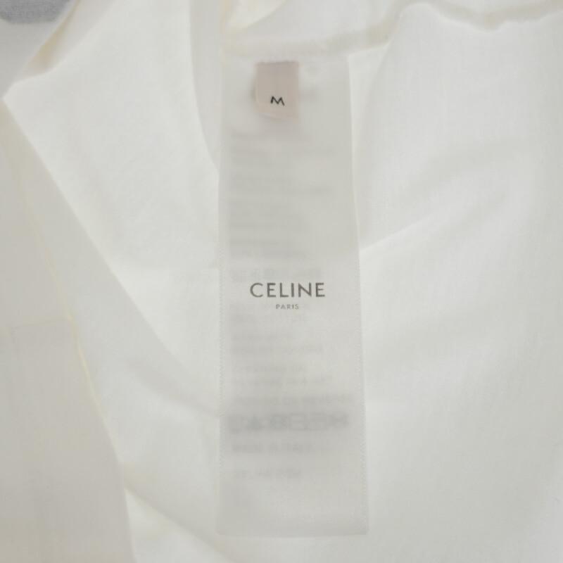 セリーヌ CELINE アンカー 70’s クルーネック M 2X80D671Q.01MA 半袖Ｔシャツ コットン ホワイト ネイビー レディース【中古】【Aランク】の画像