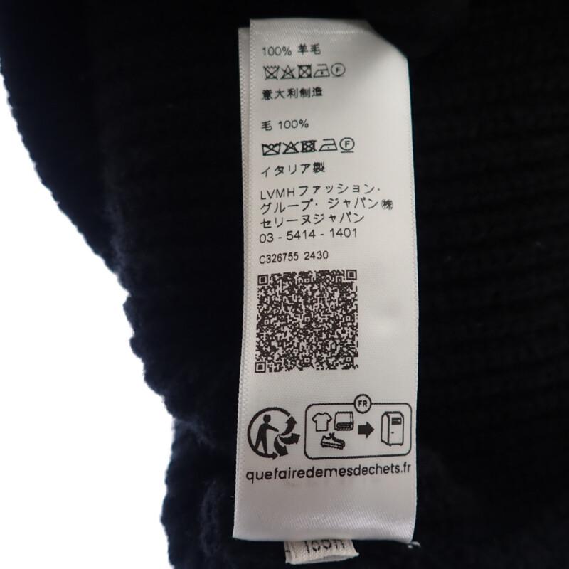 セリーヌ CELINE オーバーサイズ S 2A19R423P.38NO セーター ウール ブラック 黒 レディース ロゴ ニット トップス【中古】【Aランク】の画像