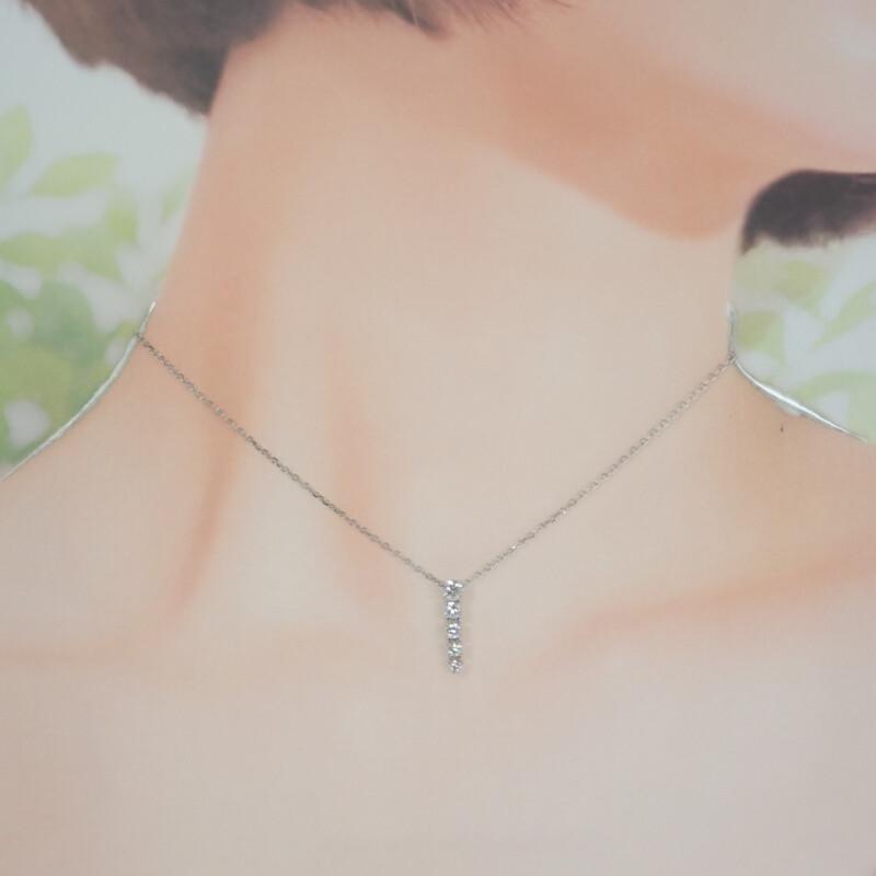 ミキモト MIKIMOTO グラデーション ネックレス ペンダント K18ホワイトゴールド レディース 定番【中古】【Aランク】の画像