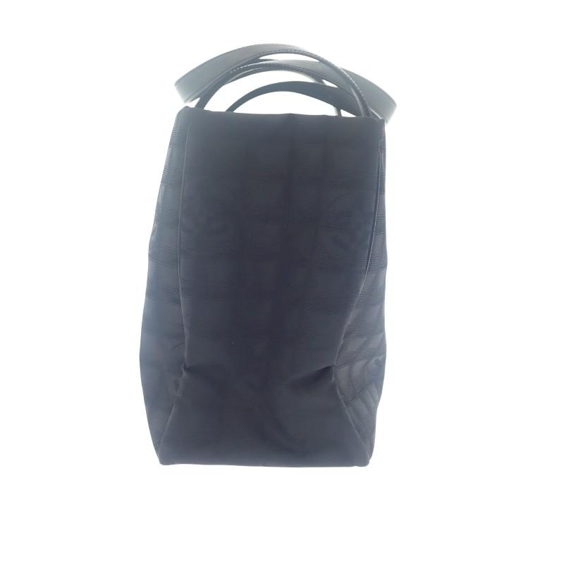 シャネル CHANEL ニュートラベルライントート MM A15991 トートバッグ ナイロン レザー ブラック レディース【中古】【ABランク】の画像