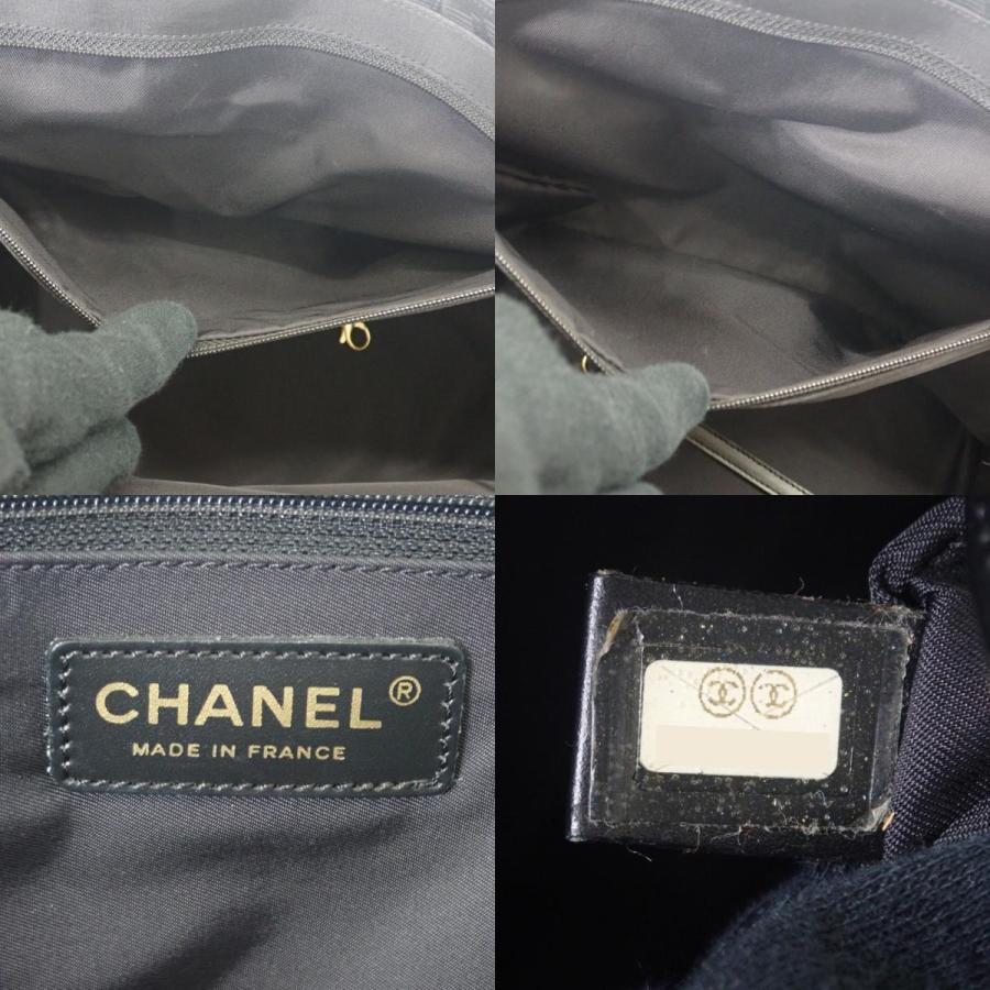 シャネル CHANEL ニュートラベルライントート MM A15991 トートバッグ ナイロン レザー ブラック レディース【中古】【ABランク】の画像