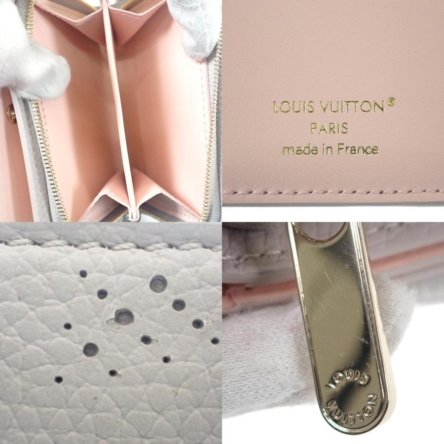 ルイヴィトン LOUIS VUITTON ポルトフォイユ・クレア M13470 二つ折り財布 モノグラムマヒナ ブルームグレー ピンク【中古】【Aランク】の画像