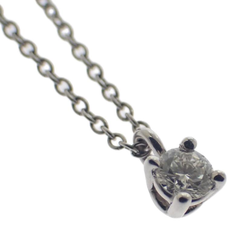 ティファニー TIFFANY&Co. ソリティアペンダント ネックレス 美品 Pt950 プラチナ ダイヤモンド シンプル  レディース【中古】【Aランク】の画像