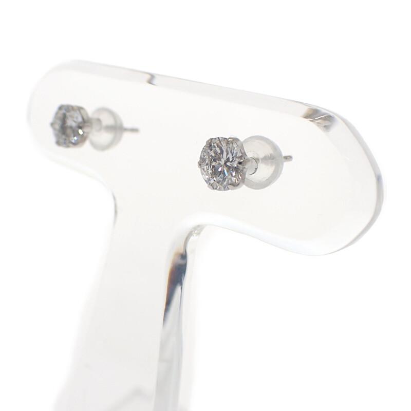 デザインジュエリー 1粒ダイヤ スタッドピアス ピアス Pt900プラチナ ダイヤモンド 0.352ct レディース【中古】【Aランク】の画像