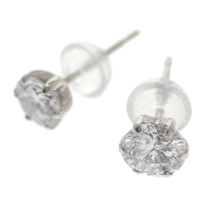デザインジュエリー 1粒ダイヤ スタッドピアス ピアス Pt900プラチナ ダイヤモンド 0.352ct レディース【中古】【Aランク】の画像