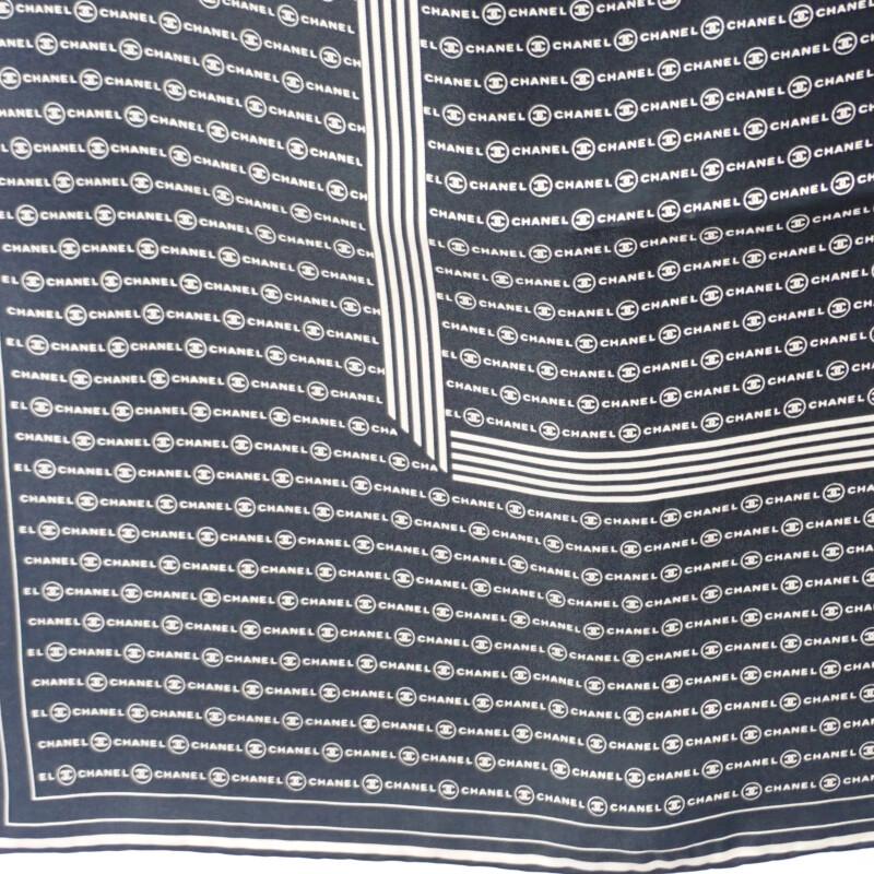 シャネル CHANEL ココマーク スカーフ シルク ブラック レディース【中古】【Aランク】の画像