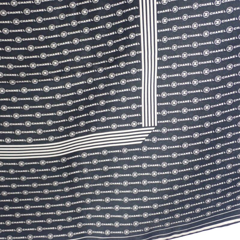 シャネル CHANEL ココマーク スカーフ シルク ブラック レディース【中古】【Aランク】の画像