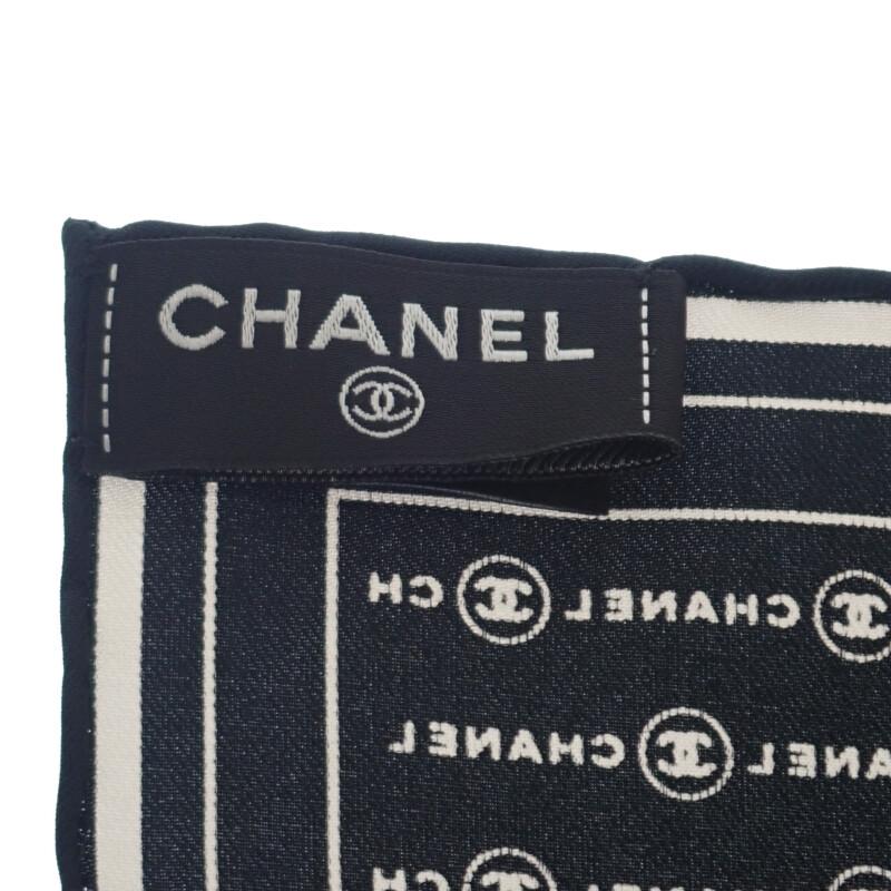 シャネル CHANEL ココマーク スカーフ シルク ブラック レディース【中古】【Aランク】の画像