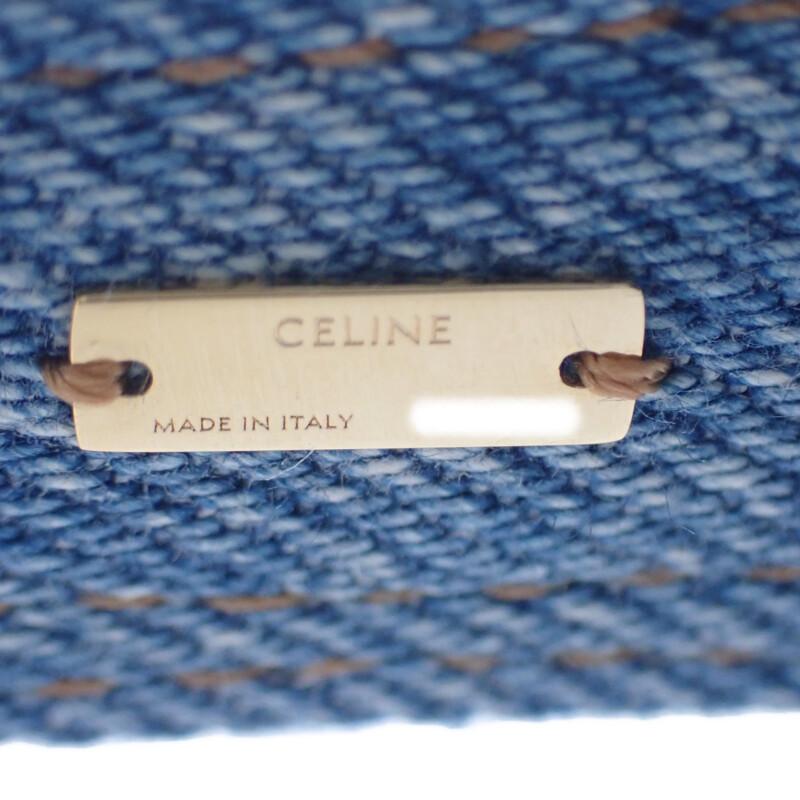 セリーヌ CELINE トリオンフデニムヘアバンド 460YV2BCO.07GD カチューシャ 髪留め ブルー 青 レディース 太め 幅広【中古】【Aランク】の画像